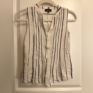 Blue and white striped blouse
